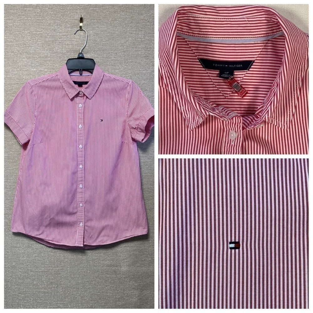 Tommy Hilfiger short sleeve striped blouse